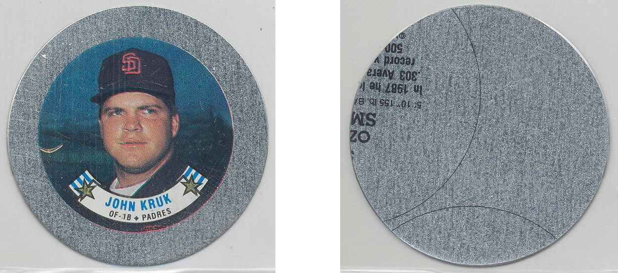 1988 Topps Baseball Coins Metal Proof Discs 045 John Kruk